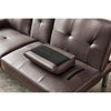 Sofa Bed Luxury PU Leather Manhattan 3 Seater Chrome Legs Recliner Settee Brown