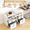 File Cabinet Mobile Lateral Filing Storage Organizer-White