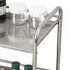 3 Tiers Storage Racks Holders ABS Stainless Steel Trolley with Wheels Kitchen