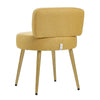 Yellow Fashion Vanity Stool Metal Frame Low Backrest Dressing Makeup Chair Seat
