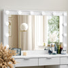 White Dressing Table With LED Makeup Desk MDF with 4 Drawers Bedroom Modern