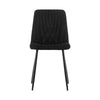 2X Dining Chairs Velvet Padded Seat With Metal Legs Fishtail Line Design Black