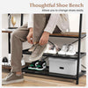 5 Side Shelves Hall Tree Entryway Bench With Coat Rack And Storage