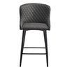 2 pcs Faux Leather / Velvet Bar Stools Diamond Design Soft Upholstered Seat Back