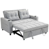 2 Seater Pull Out Sofa Bed with Pockets for Living Room Light Grey