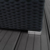 Rattan Corner Furniture Set Garden Black Sofa Stools Table Waterproof Cushions