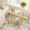 Side Table Bedside Table Tempered Glass Coffee Table 40 x 30 x 55 cm End Table
