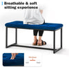 Blue Velvet Padded Bed Bench Dining Bench Ottoman Stool Living room Modern