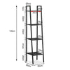 Industrial 4-Tier Storage Shelves Ladder Bookshelf Metal Frame Bookcase Display