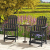 Outdoor Counter Height Bar Stool Garden HDPE Patio Chair w/Armrest-Balck