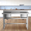 Commercial Kitchen Catering Sink Stainless Steel Double Bowl Drainer Wash Table