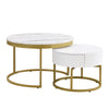 Nest of Tables Set of 2 Round Coffee Tables With Drawer Side Tables Living Room