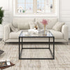 Modern Glass Coffee Table Square Snack Table Living Room Center Cocktail Table