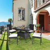 5-Piece Patio Rattan Dining Set Outdoor Dining Furniture w/ 1 Table &4 Chairs