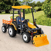 12V Battery Powered Kids Ride on Tractor Trailer 2-in-1 Electric Ground Loader