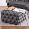 Large Square Footstool Chesterfield Button Puffe Stool Coffee Table Window Seat