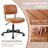 Adjustable PU Leather Office Chair Mobile Desk Chair Swivel Leisure Chair-Orange