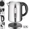 2200W 1.7L Electric Kettle Quiet Fast Boil Stainless Steel Jug Overheat Protect