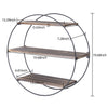 Industrial Round Wall Shelf Floating Shelves Hanging Rack Living Room Dec