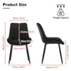 2pcs Dining Chairs Set Black Velvet Diamond Back Padded Seat Restaurant Chair