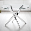 100cm Round Glass 4 Seater Dining Table and Chairs for Kitchen & Dining Room