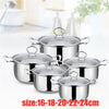 NEW 5Pcs Stainless Steel Cookware Set Casserole Stockpot Pot Hob With Glass Lids