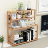 Natural Wood Desktop Bookshelf Bookcase Organizer Table Storage Shelf Rack