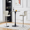 Set of 2 Bar Stools White Swivel Gas Lift PU Leather Breakfast Chairs Barstool