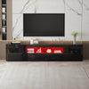 2M TV Unit Stand Cabinet w/LED Lights High Gloss Doors Entertainment Storage