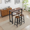 Industrial Bar Table and Stools Vintage Breakfast Dining Tall Rustic Kitchen Set