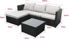 Patio Rattan Garden Furniture 4 Seater Outdoor Set Sofa w/ Table FREE RAIN COVER