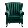 Emerald Green Padded Velvet Armchair Queen Anne Sofa Tub Chair Shell Back Rivet