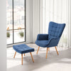 Accent Armchair Fabric Upholstered Single Sofa With Ottoman Living Room Chair