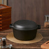 Cast Iron Casserole Dish Pot Pan Cooked Camping Stew Dutch Oven Stockpot Skillet