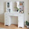 Large Dressing Table with LED Mirror 7 Drawers Modern Makeup Desk Vanity Table