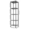 5 tiers Rectangle Standing Shelf Kitchen Shelf Storage Rack with 4 Wheels UK