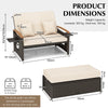 Rattan Garden Furniture Set 2 Seater Brown Patio Sun Lounger Daybed Sun Bed