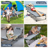 Sun Lounger Folding Recliner Reclining Garden Outdoor Guest Bed with Cushion