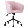 Modern Home Office Velvet Pink Desk Chair Soft Seat 360° Swivel Computer Chair