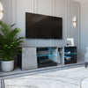 Mondeer LED TV Cabinet TV Stand 140cm with 5 Open Compartments 1 Door RGB Lights