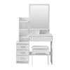White Dressing Table&Stool Set Makeup Desk Vanity Table Drawers Mirror Dresser