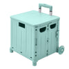 FOLDING SHOPPING CART PLASTIC CRATE TROLLEY STORAGE BOX WHEELS BOOT WITH LID 45L