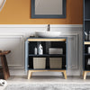 Grey Bathroom Under Sink Cabinet Basin Storage Cupboard Vanity Unit Furniture
