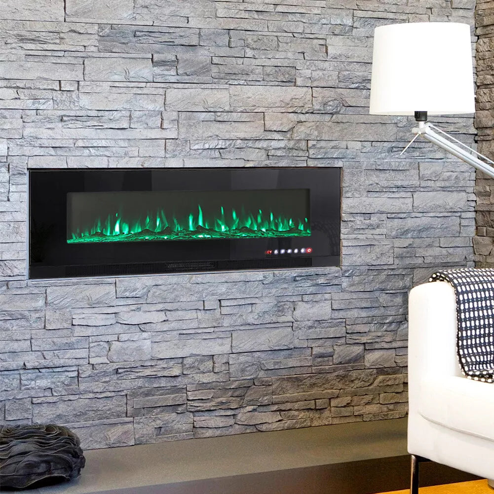 50, 60, 72, Inch LED Fireplace Insert Wall Mounted Electric Inset Media Fire
