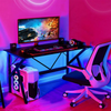 XL Large Gaming Desk Office PC Computer Desk Table RGB Lights Controller Stand