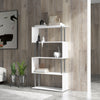 Wooden Storage Display Unit Bookshelf Bookcase Dividers S Shaped White