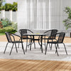 Garden Bistro Furniture Table Rattan Chairs Variable Shape with Umbrella Hole