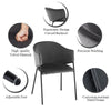 Set of 2 Grey Dining Chairs Velvet Padded Seat Metal Legs Kitchen