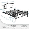 Metal Bed Frame with Arched Headboard and Footboard/Heavy Duty Slat Support