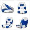 2 Pcs Folding Low-Back Boat Chair Fold-Down Ergonomic Yacht Seat W/ Strap